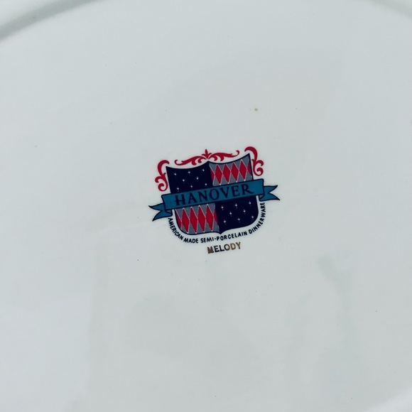 Hanover China - Melody Pattern - Large Oval Platter - Homer Laughlin Rhythm Shap - Picture 3 of 5